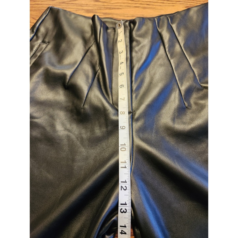 Bagatelle Collection Faux Leather Pants Womens Size XL Black Pleated Pockets - Picture 4 of 9